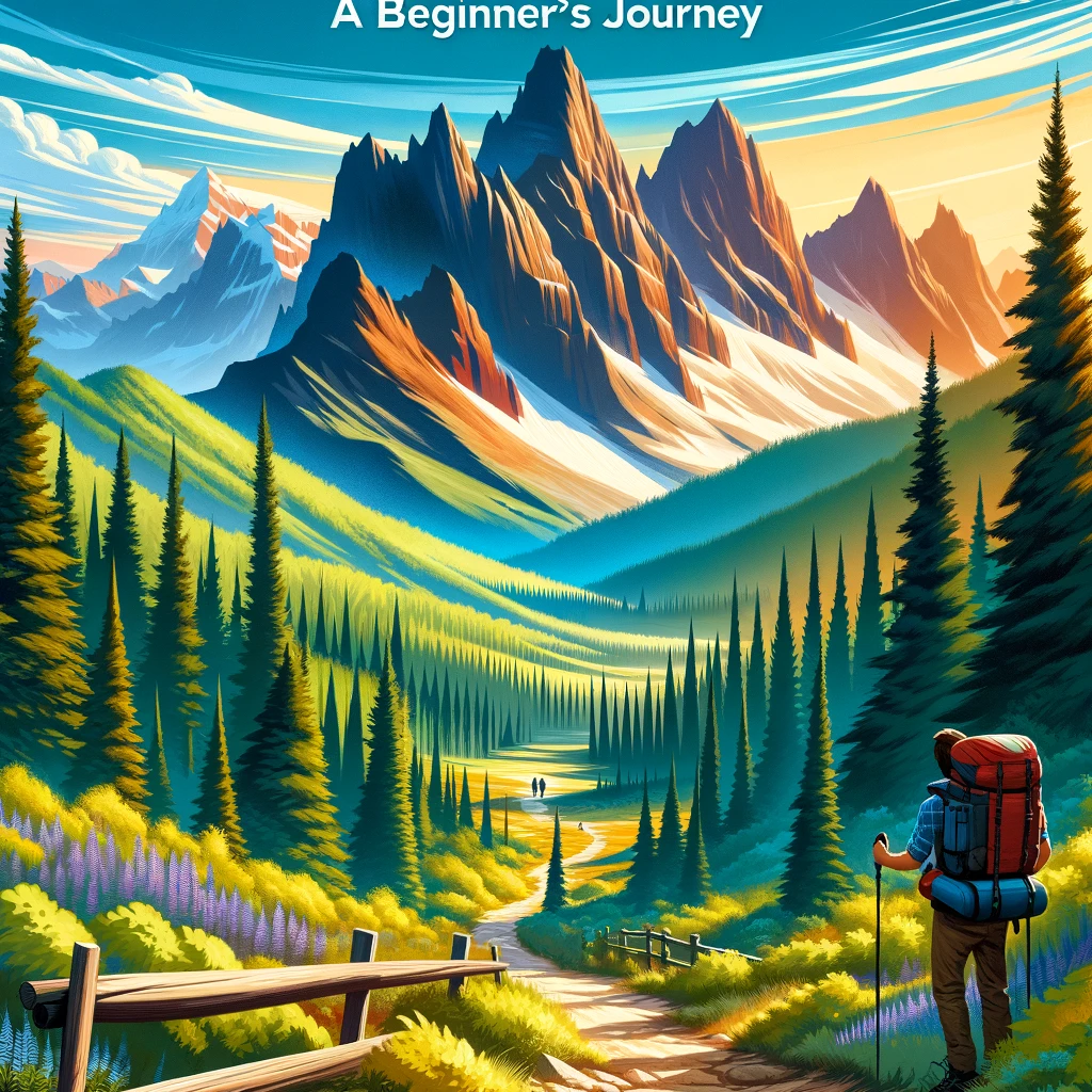 DALL·E 2024-02-27 16.02.55 - A vibrant and inviting cover for 'The Ultimate Guide to Hiking and Trekking_ A Beginner’s Journey'